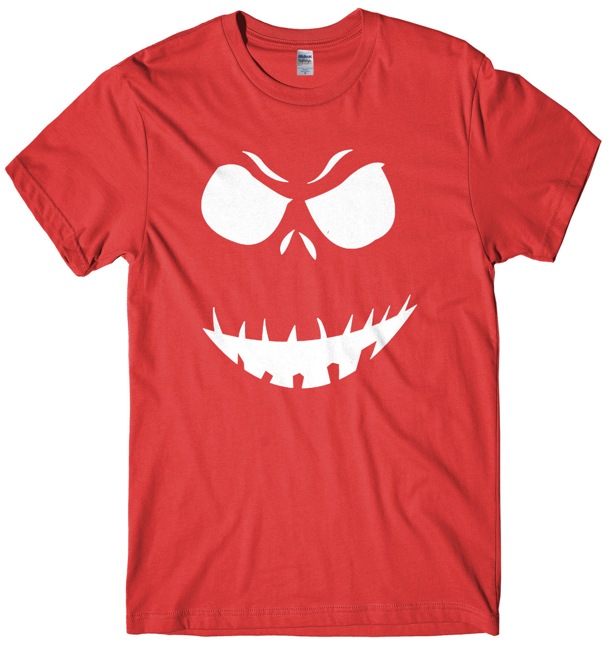 Evil Scary Pumpkin Face Design Mens Unisex Halloween T-Shirt