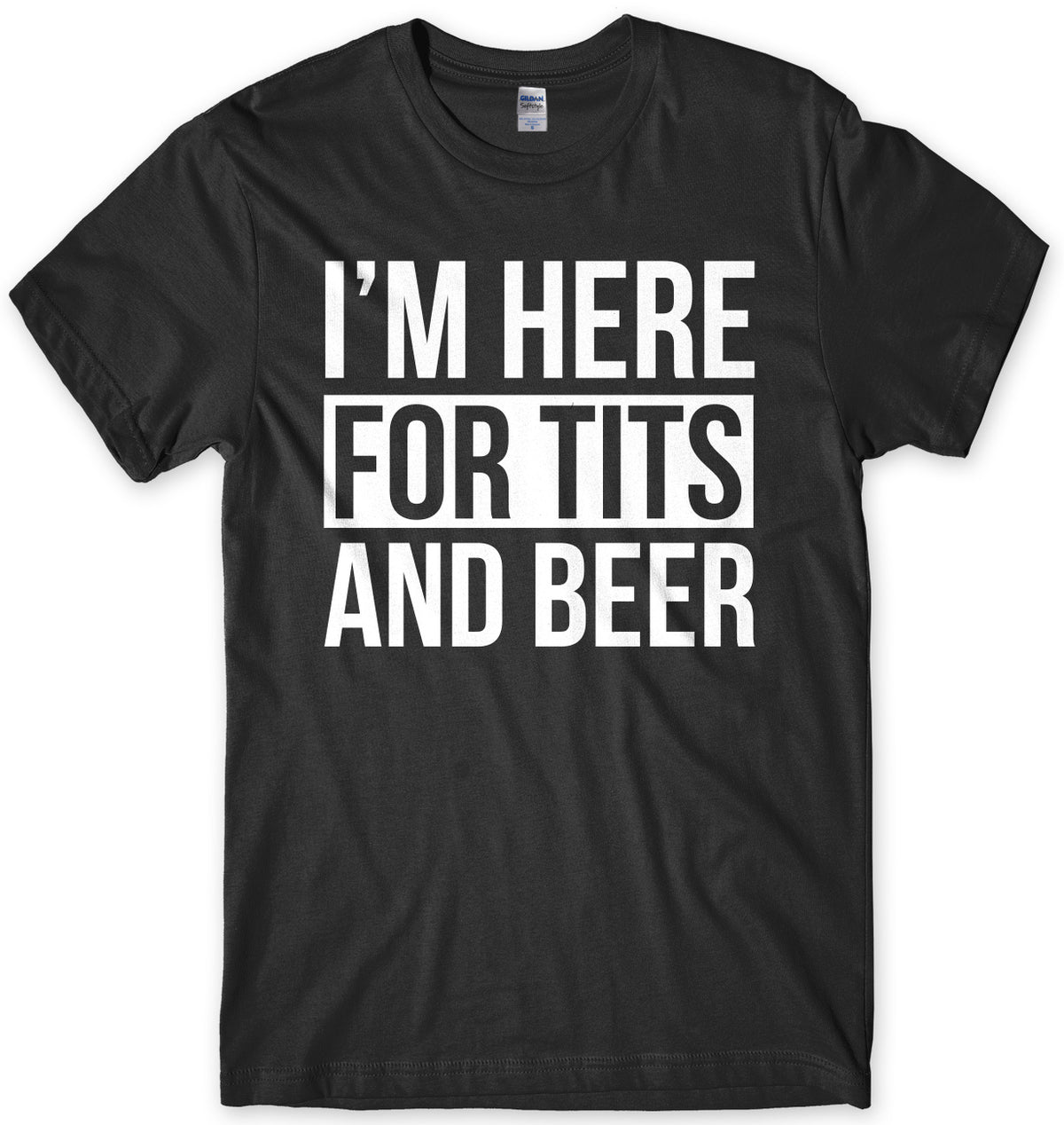 I&#39;m Here For Tits And Beer Mens Unisex T-Shirt