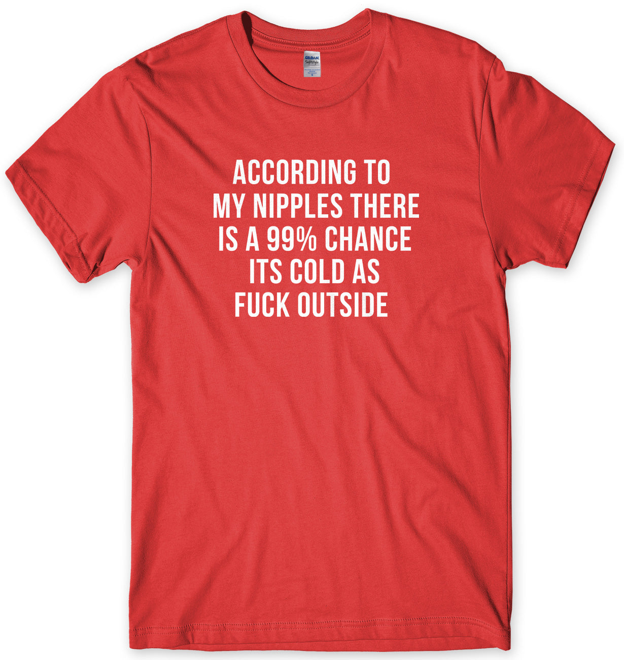 According To My Nipples There Is A 99% Chance It's Cold Outside Mens Unisex T-Shirt