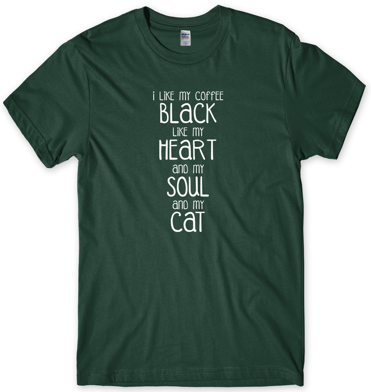 I Like My Coffee  Like My Heart And My Soul And My Cat Mens Unisex Style T-Shirt