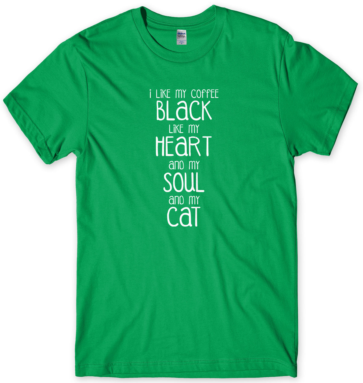 I Like My Coffee  Like My Heart And My Soul And My Cat Mens Unisex Style T-Shirt