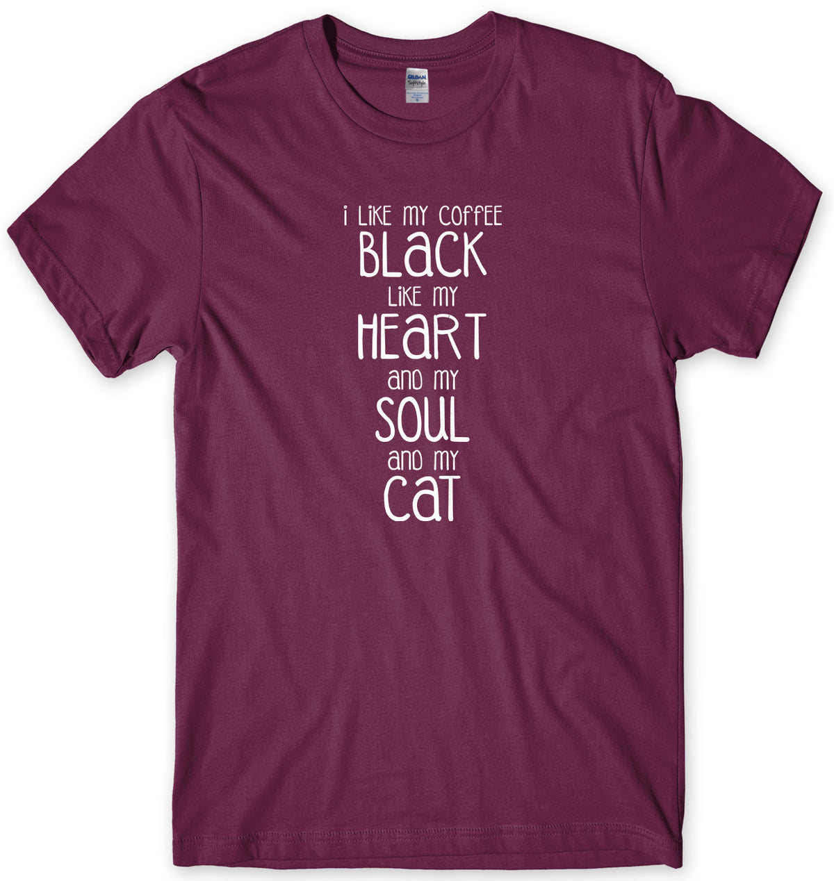 I Like My Coffee  Like My Heart And My Soul And My Cat Mens Unisex Style T-Shirt