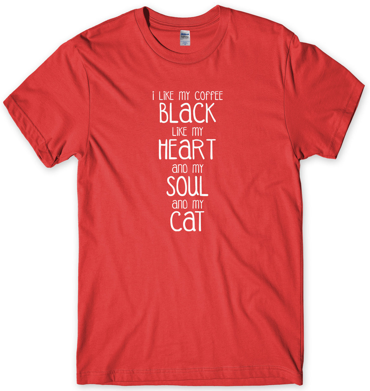 I Like My Coffee  Like My Heart And My Soul And My Cat Mens Unisex Style T-Shirt