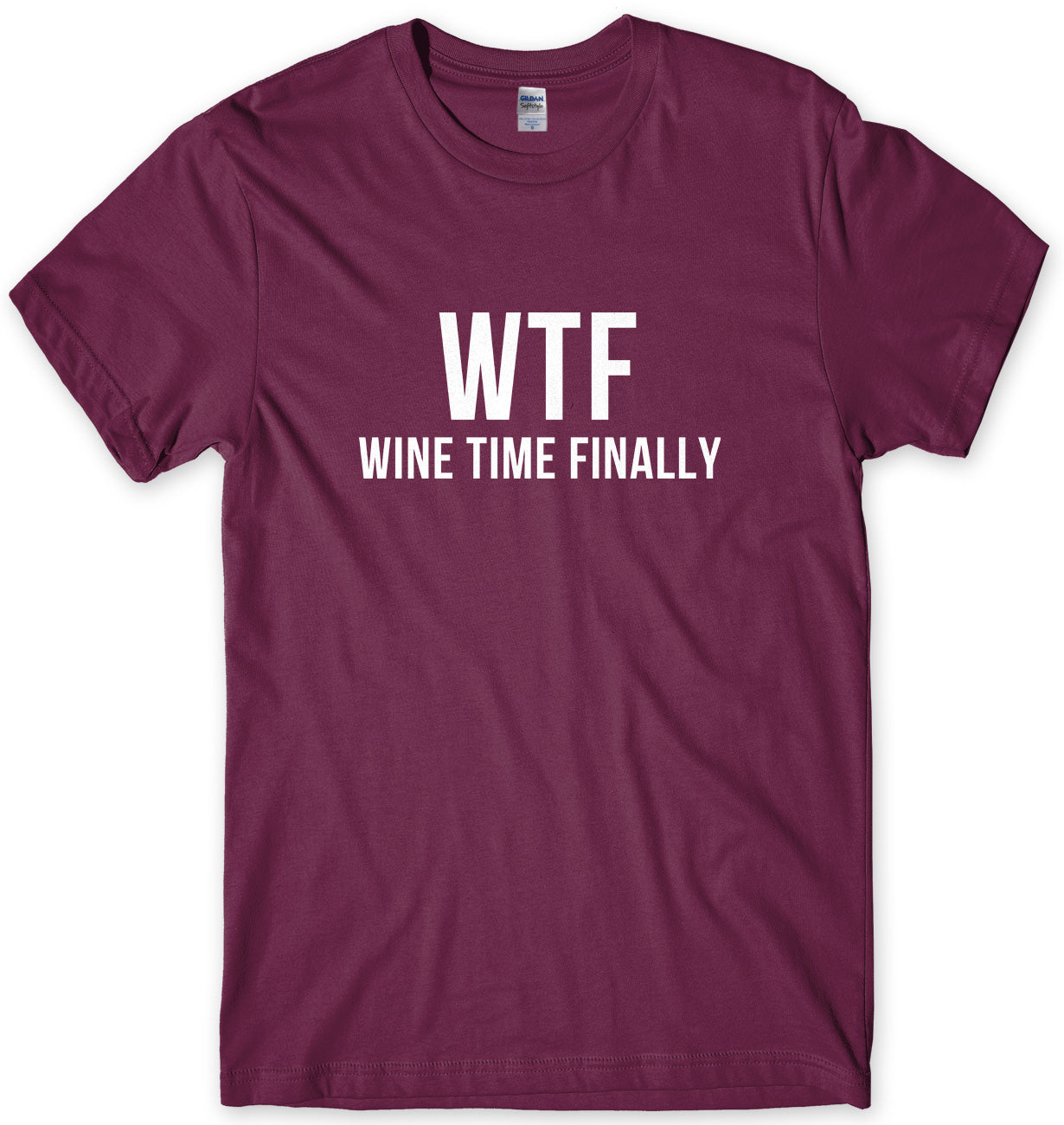WTF Wine Time Finally Mens Unisex T-Shirt