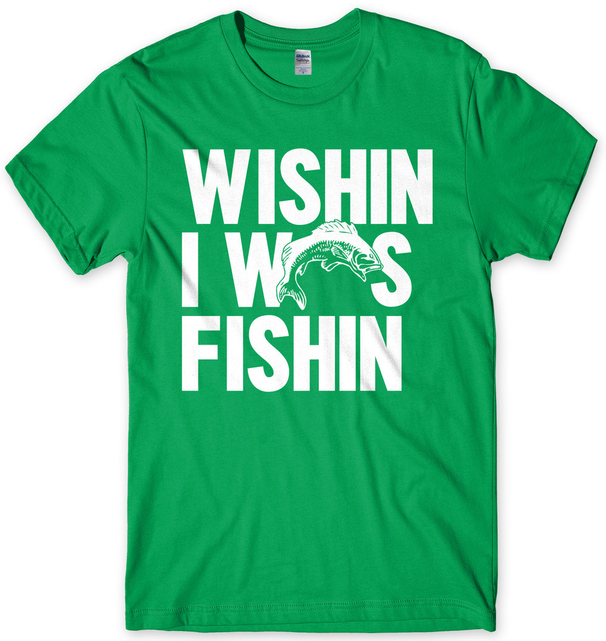 Wishin I Was Fishin Mens Unisex T-Shirt