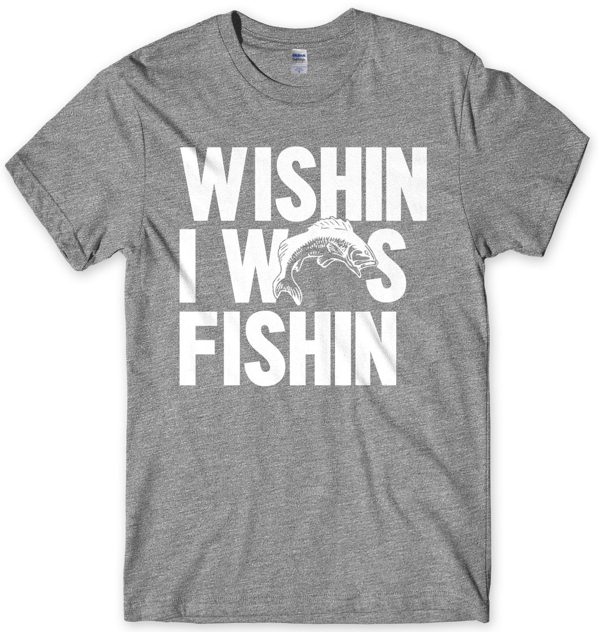 Wishin I Was Fishin Mens Unisex T-Shirt