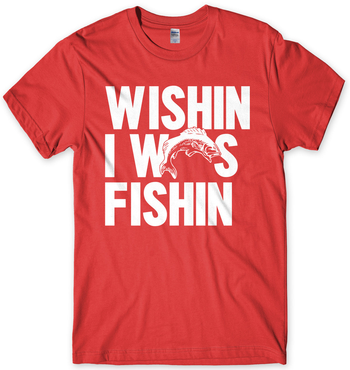 Wishin I Was Fishin Mens Unisex T-Shirt