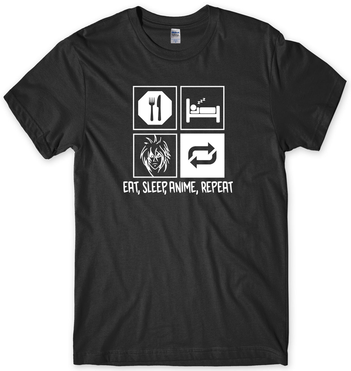 EAT  SLEEP ANIME  REPEAT MENS FUNNY UNISEX T-SHIRT
