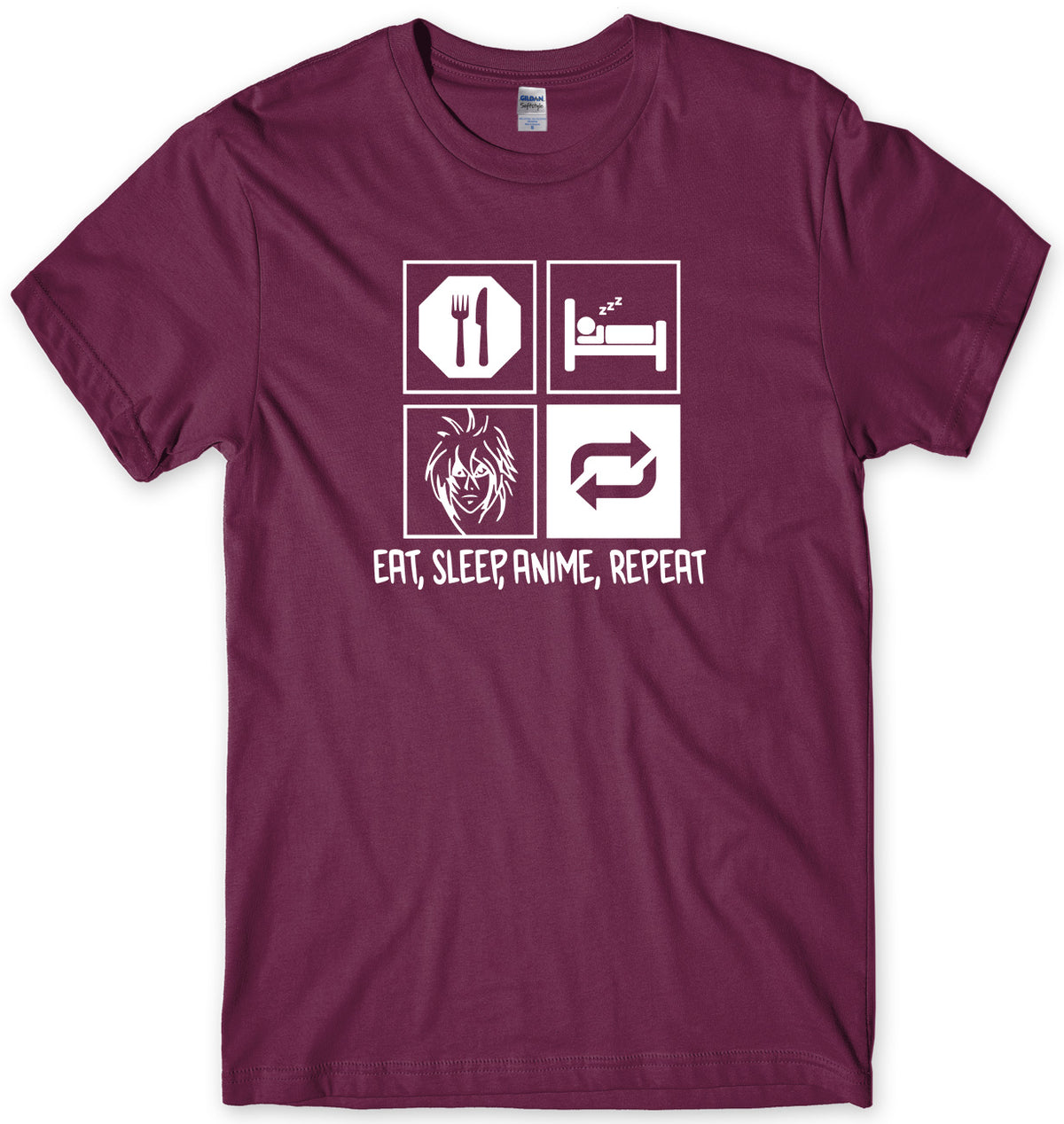 EAT  SLEEP ANIME  REPEAT MENS FUNNY UNISEX T-SHIRT