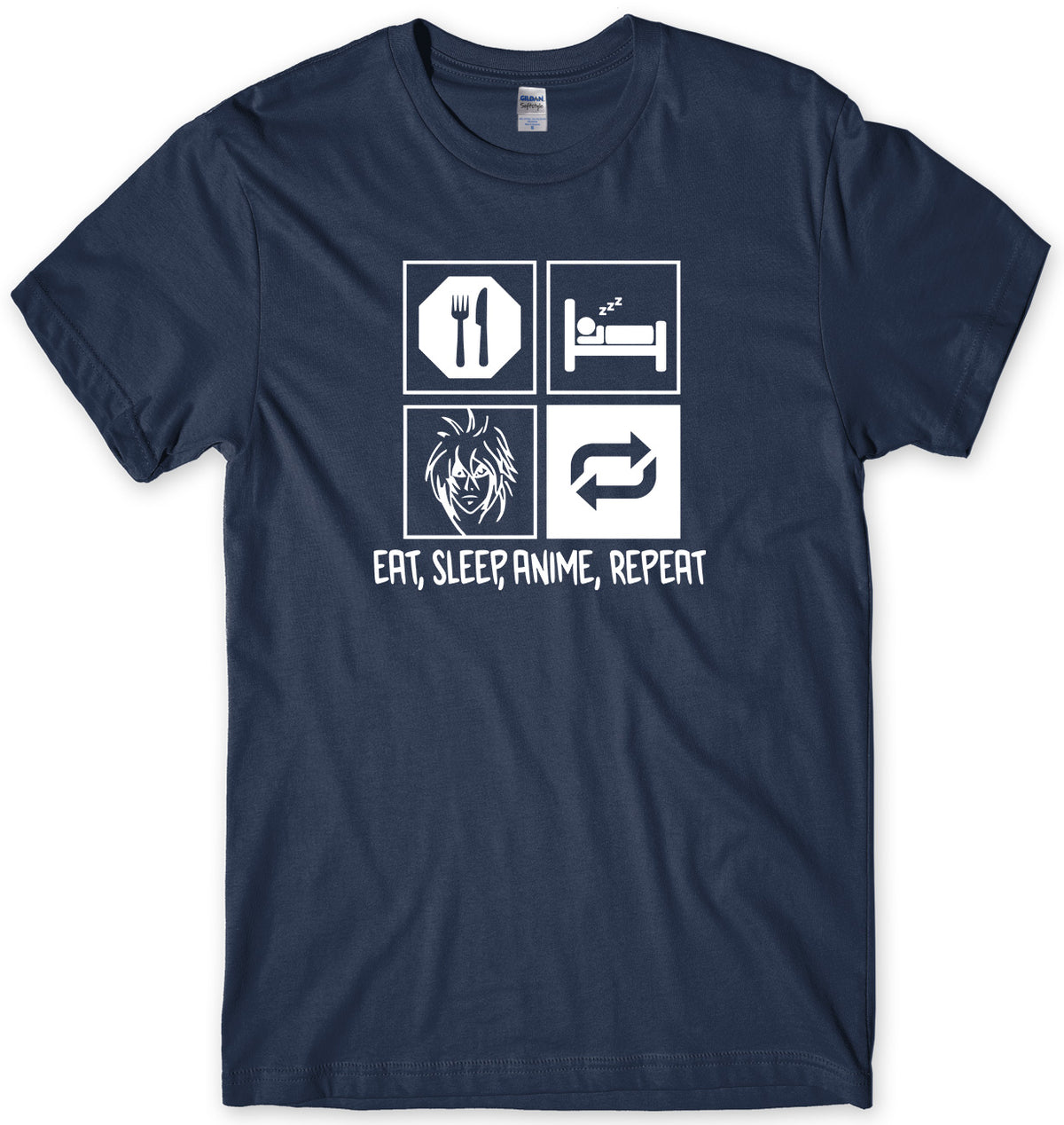 EAT  SLEEP ANIME  REPEAT MENS FUNNY UNISEX T-SHIRT