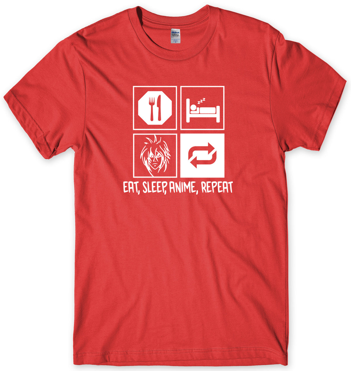EAT  SLEEP ANIME  REPEAT MENS FUNNY UNISEX T-SHIRT