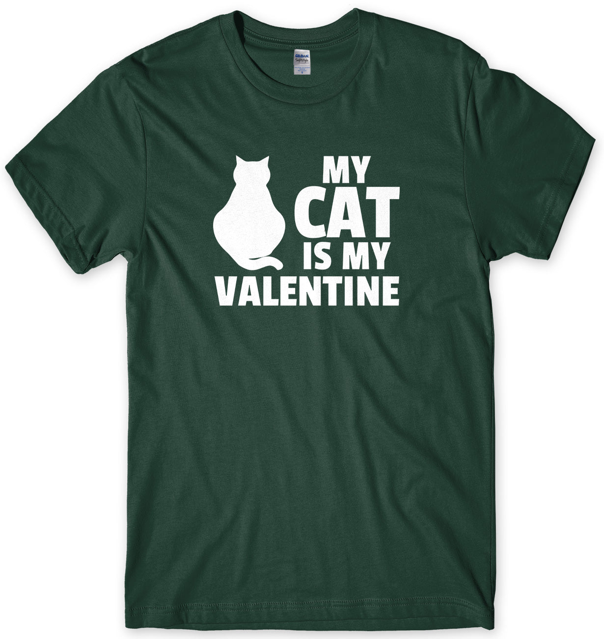 My Cat Is My Valentine Mens Unisex Style T-Shirt