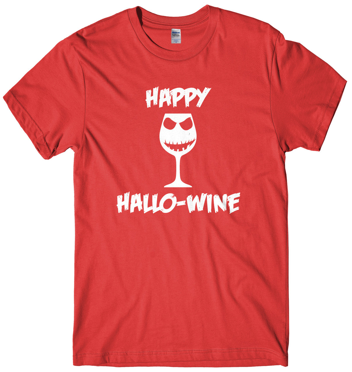 Happy Hallo-Wine Pumpkin Wine Goblet Mens Unisex Halloween T-Shirt