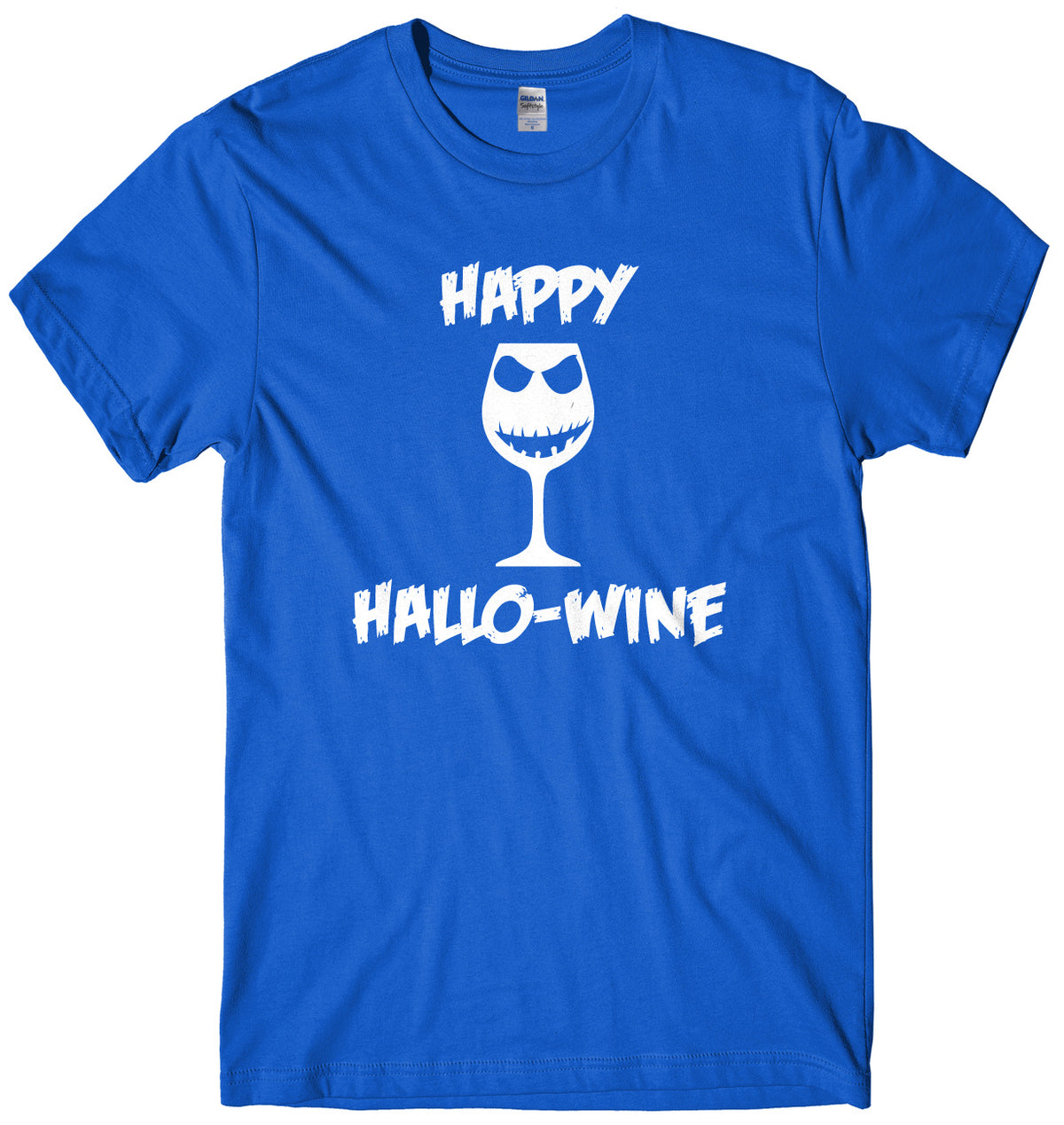 Happy Hallo-Wine Pumpkin Wine Goblet Mens Unisex Halloween T-Shirt