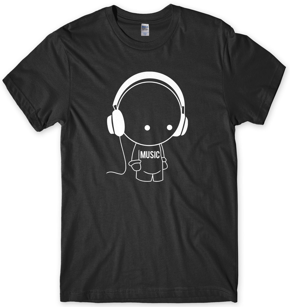 Music Character With Headphones Mens Unisex T-Shirt