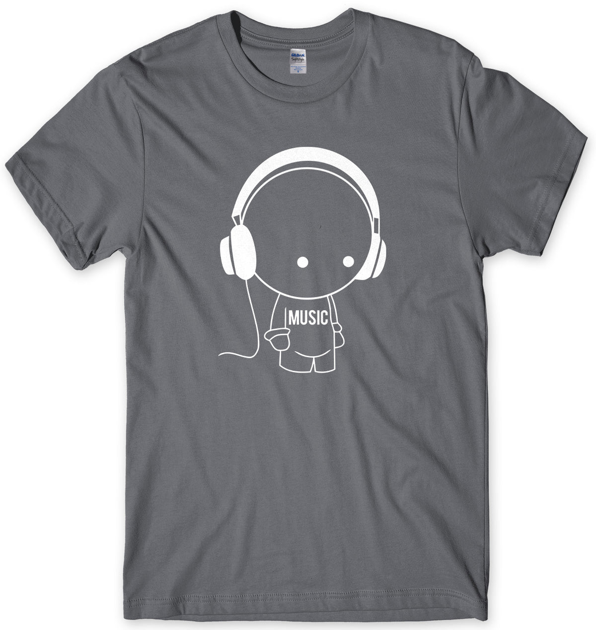 Music Character With Headphones Mens Unisex T-Shirt