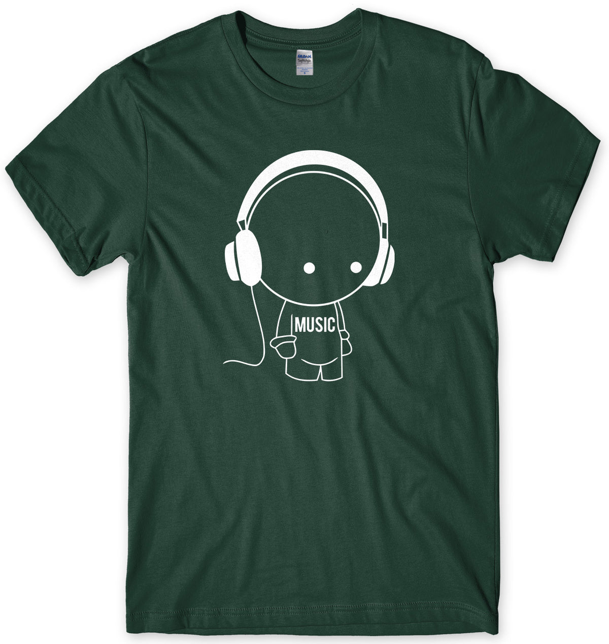 Music Character With Headphones Mens Unisex T-Shirt