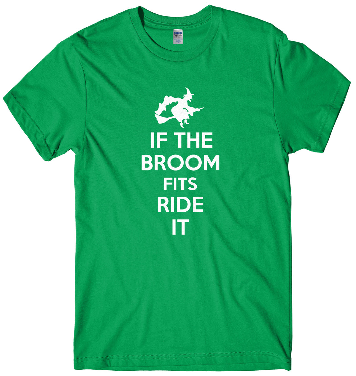 If The Broom Fits Ride It Mens Unisex Halloween T-Shirt