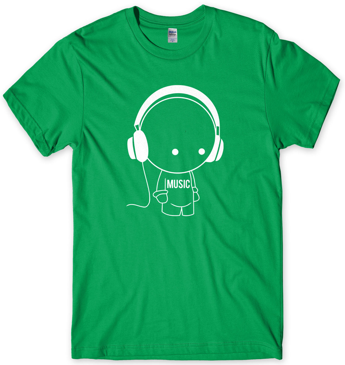 Music Character With Headphones Mens Unisex T-Shirt