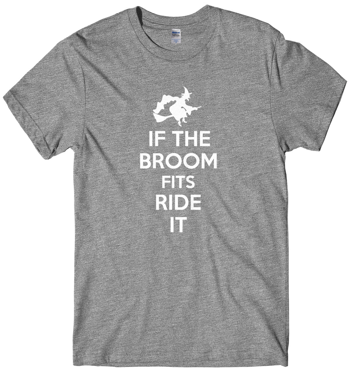 If The Broom Fits Ride It Mens Unisex Halloween T-Shirt