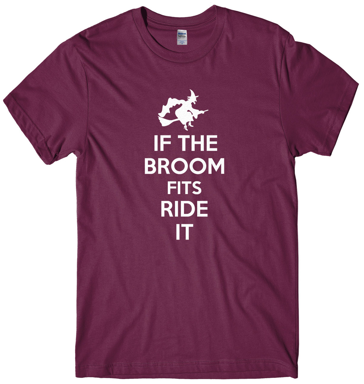 If The Broom Fits Ride It Mens Unisex Halloween T-Shirt