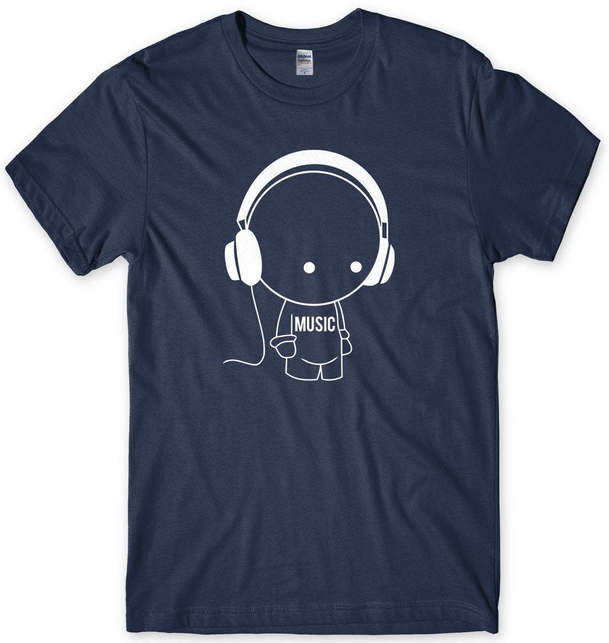 Music Character With Headphones Mens Unisex T-Shirt