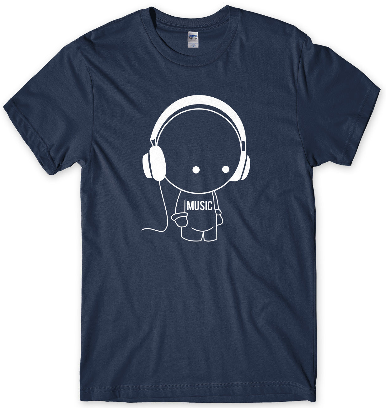 Music Character With Headphones Mens Unisex T-Shirt