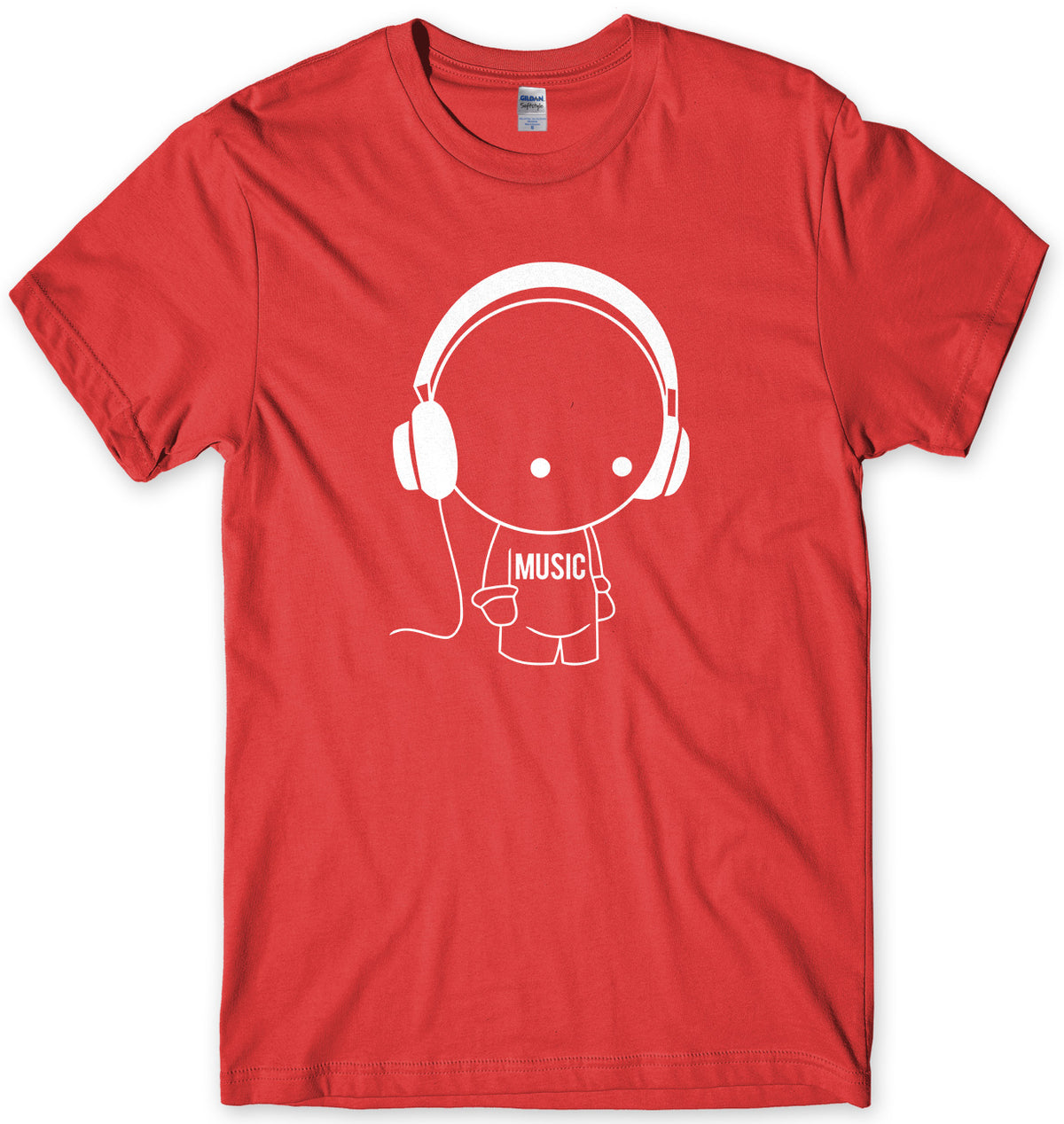 Music Character With Headphones Mens Unisex T-Shirt
