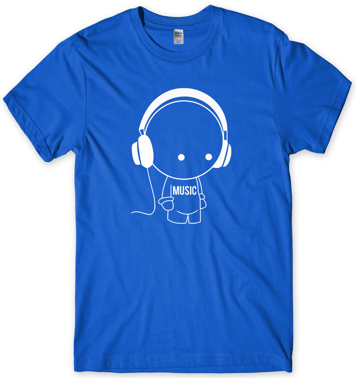 Music Character With Headphones Mens Unisex T-Shirt