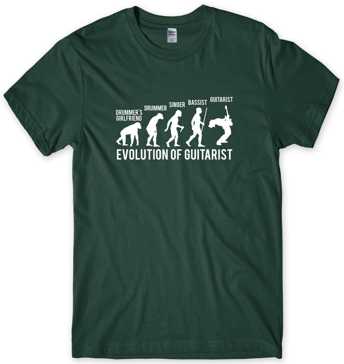 DRUMMERS GIRLFRIEND GUITARIST EVOLUTION MENS FUNNY UNISEX T-SHIRT