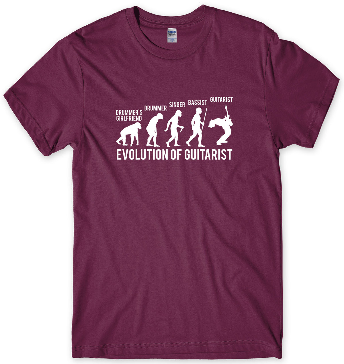 DRUMMERS GIRLFRIEND GUITARIST EVOLUTION MENS FUNNY UNISEX T-SHIRT