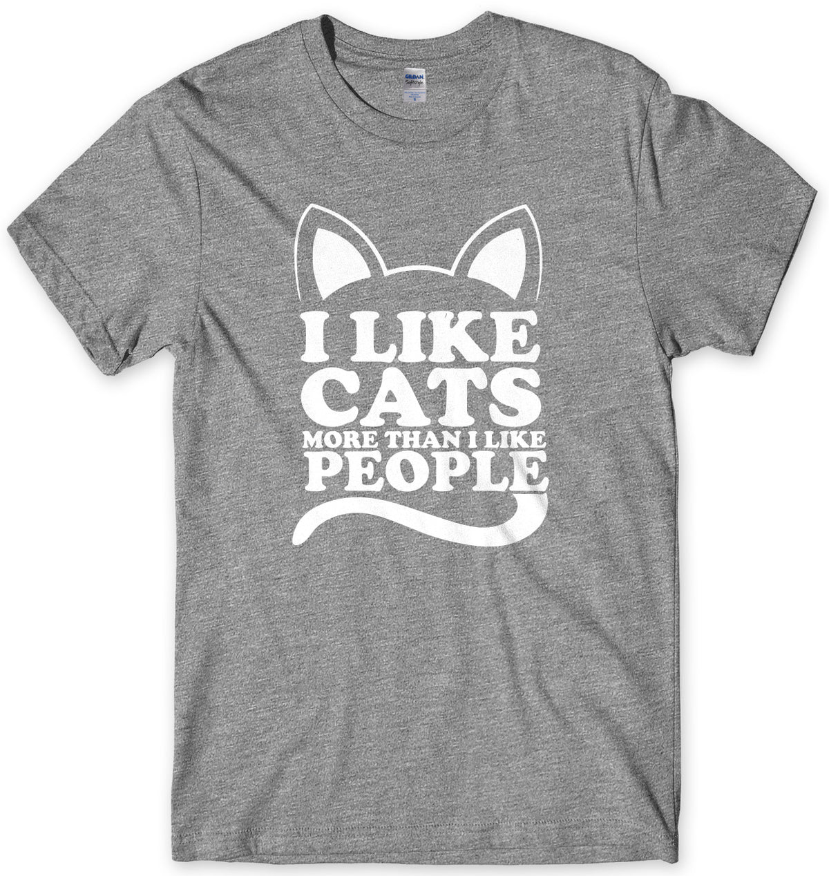 I Like Cats More Than I Like People Mens Unisex T-Shirt