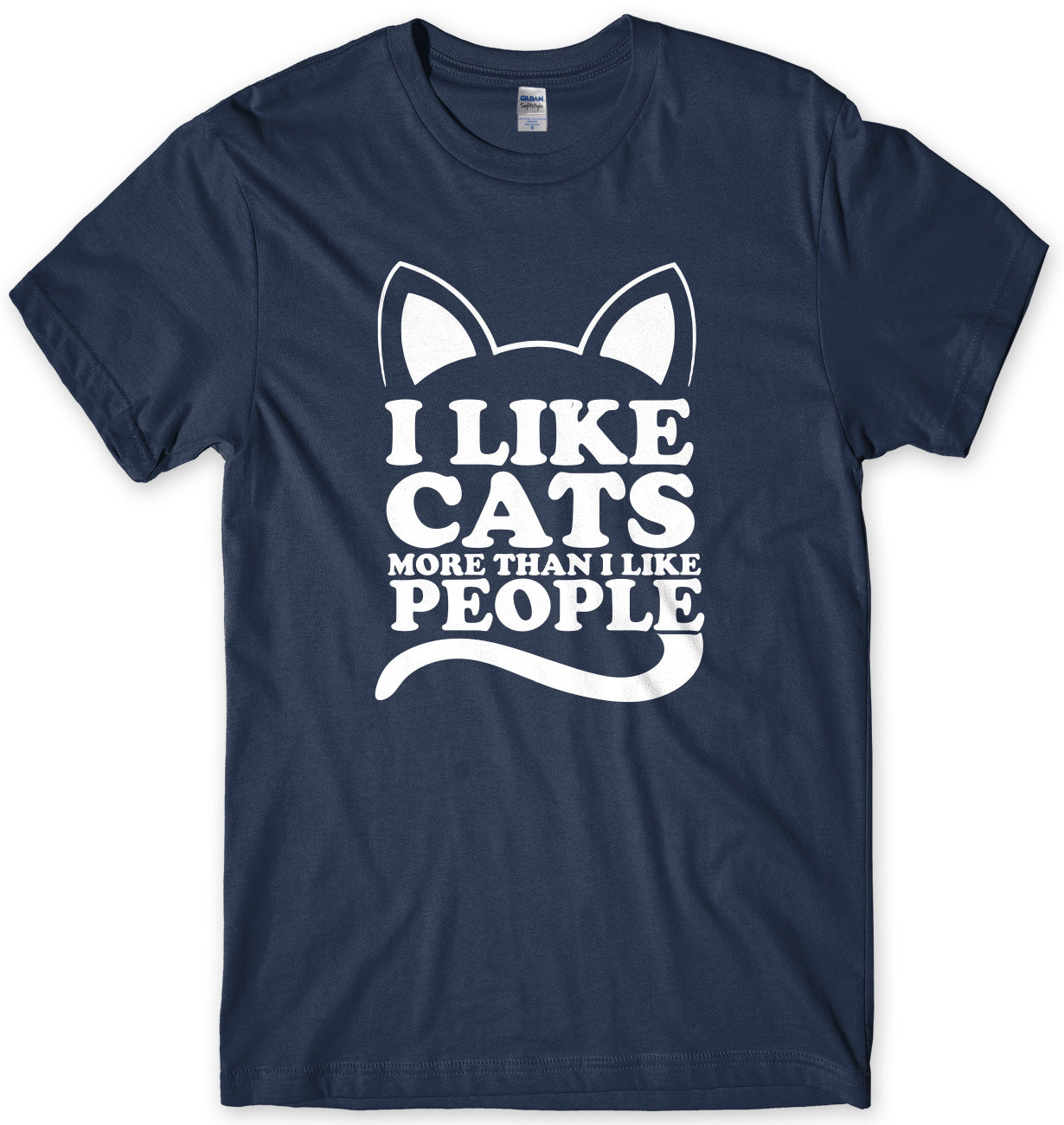 I Like Cats More Than I Like People Mens Unisex T-Shirt