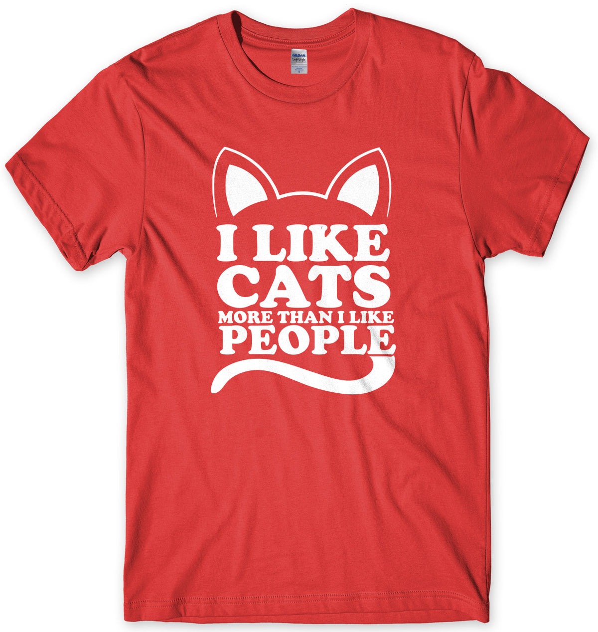 I Like Cats More Than I Like People Mens Unisex T-Shirt