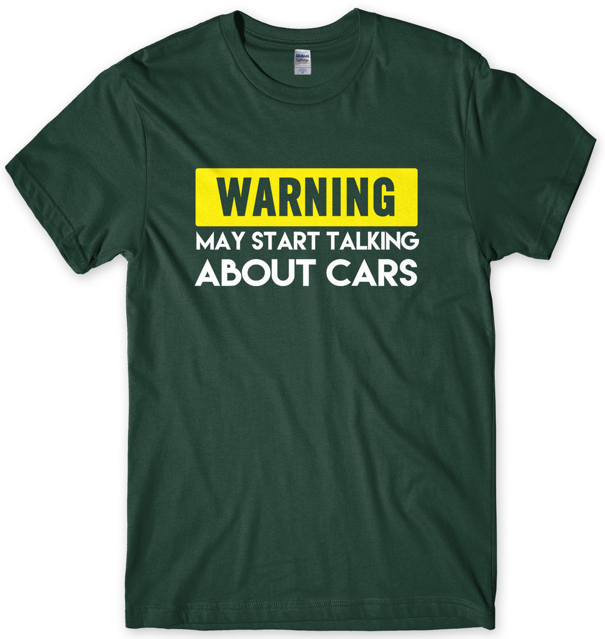 WARNING MAY START TALKING ABOUT CARS MENS FUNNY SLOGAN UNISEX T-SHIRT
