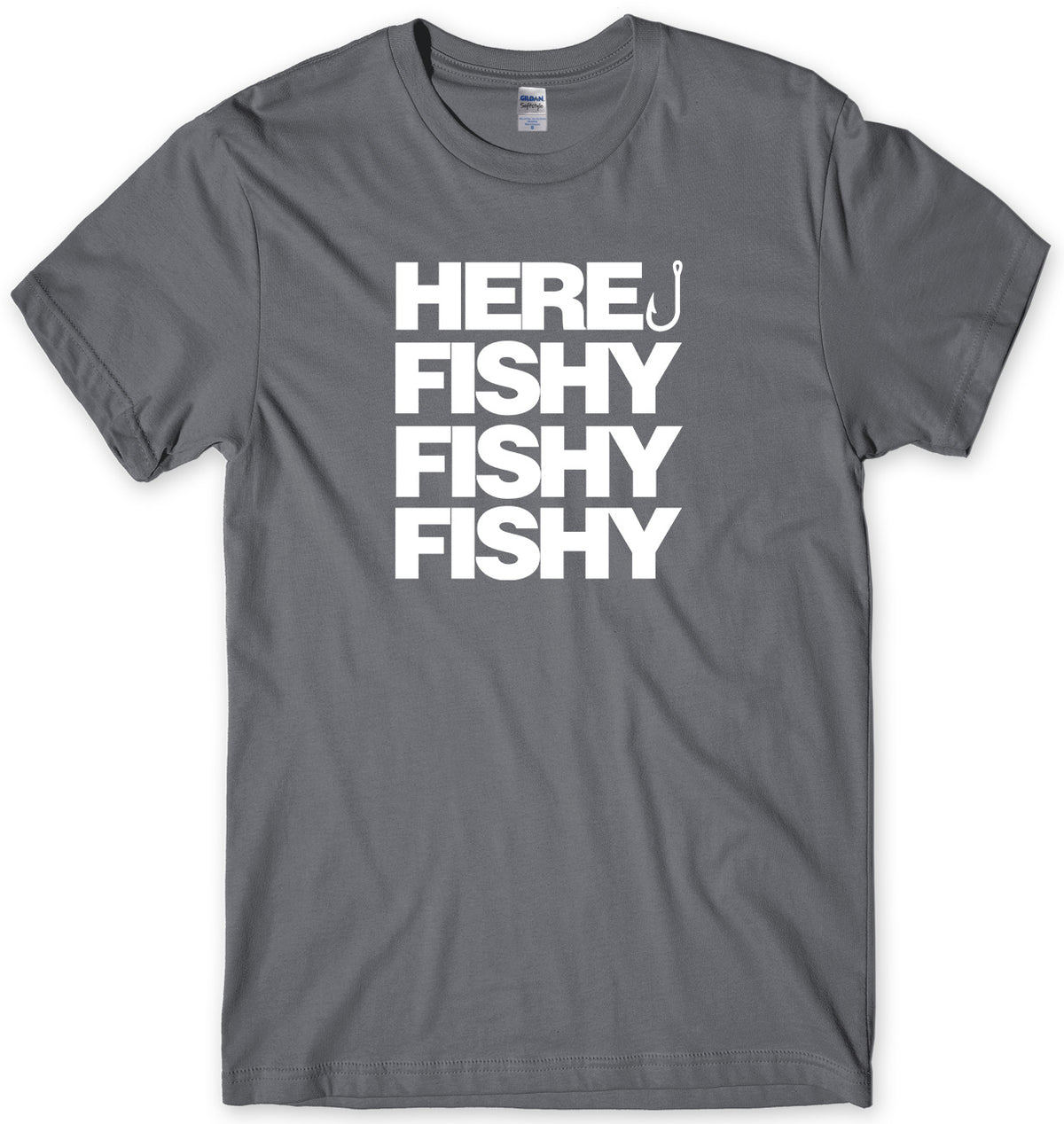 HERE FISHY FISHY FISHY MENS FUNNY UNISEX T-SHIRT