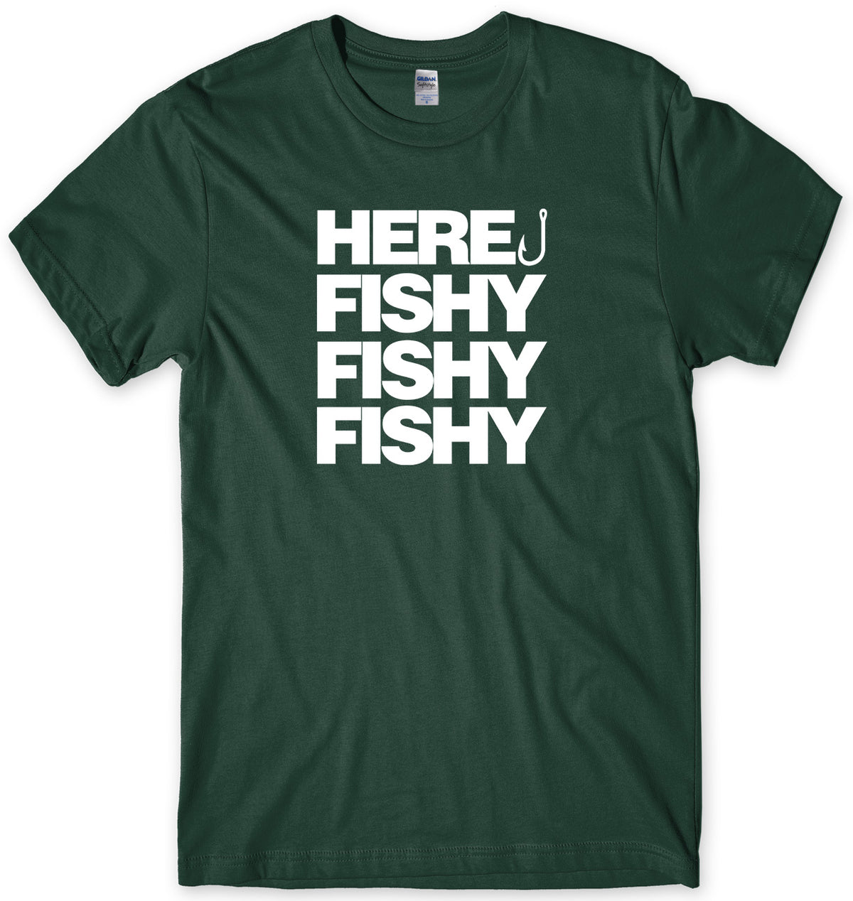 HERE FISHY FISHY FISHY MENS FUNNY UNISEX T-SHIRT
