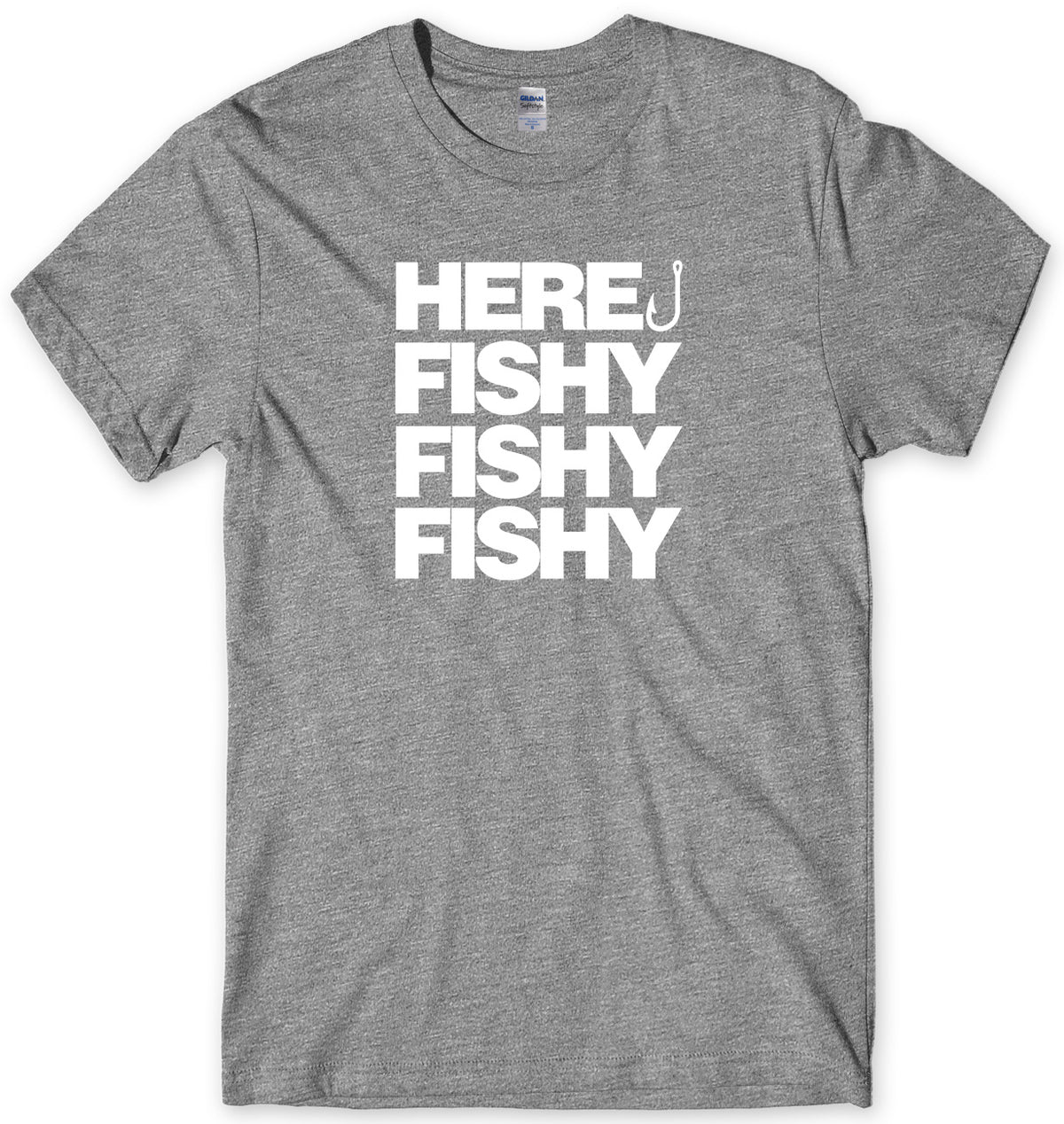 HERE FISHY FISHY FISHY MENS FUNNY UNISEX T-SHIRT