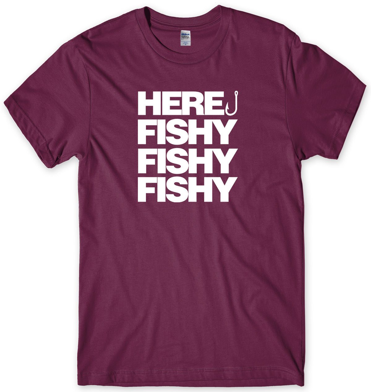 HERE FISHY FISHY FISHY MENS FUNNY UNISEX T-SHIRT