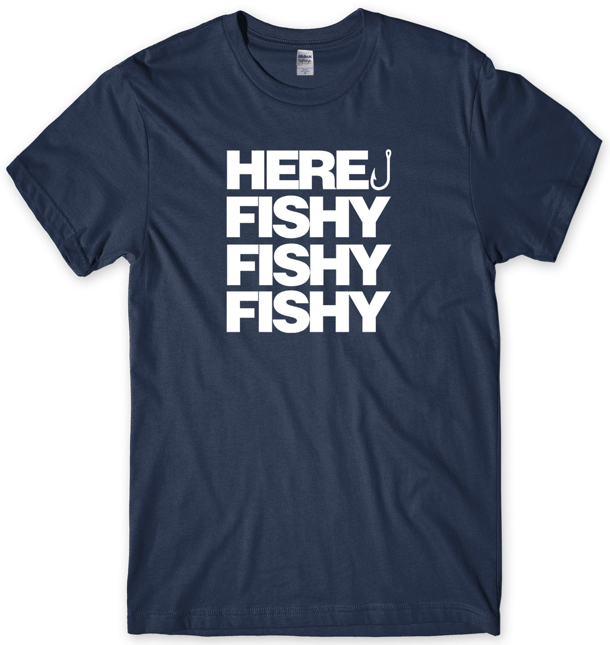 HERE FISHY FISHY FISHY MENS FUNNY UNISEX T-SHIRT