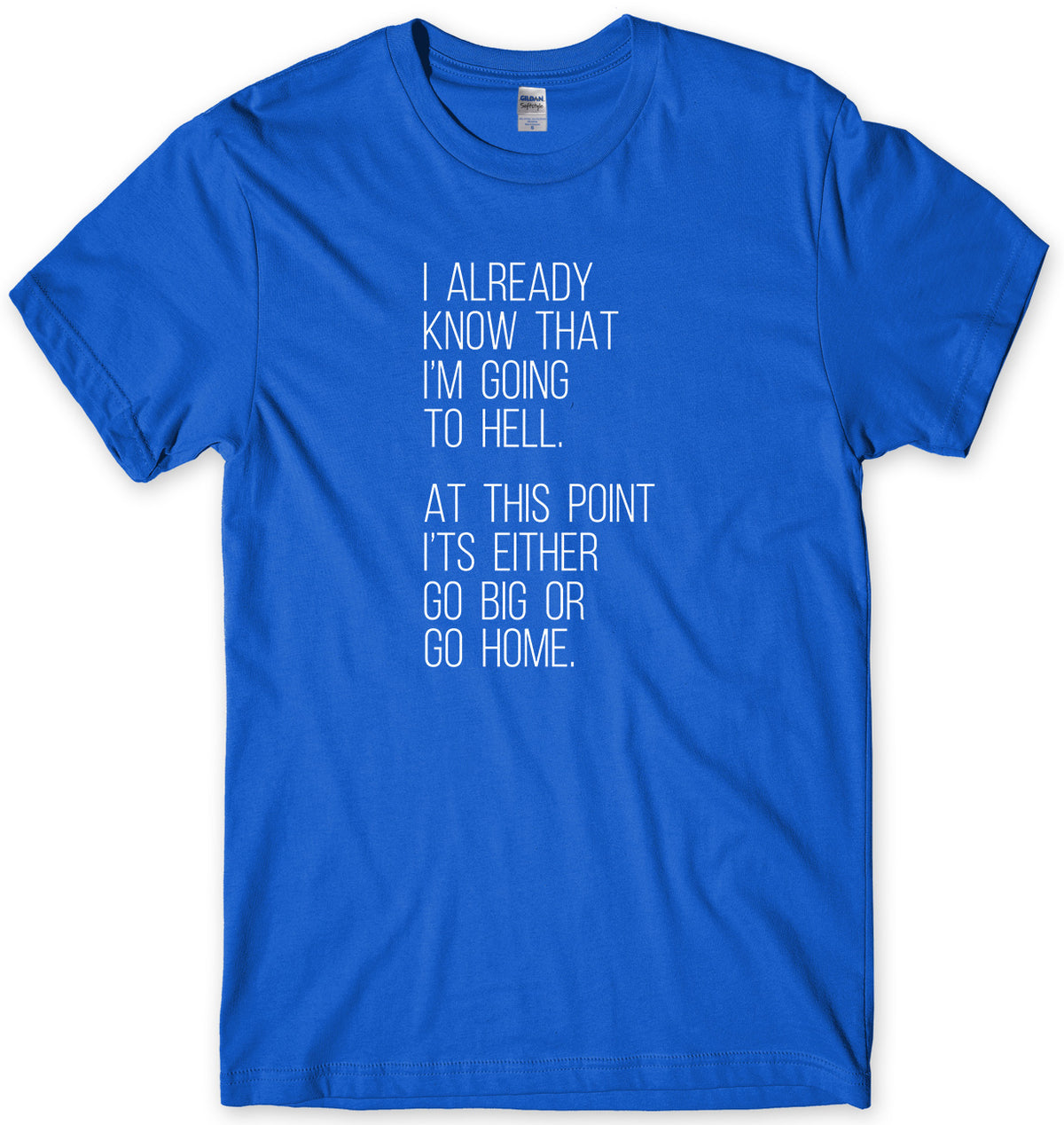 I Already Know That I&#39;m Going To Hell, At This Point It&#39;s Either Go Big Or Go Home Mens Unisex T-Shirt