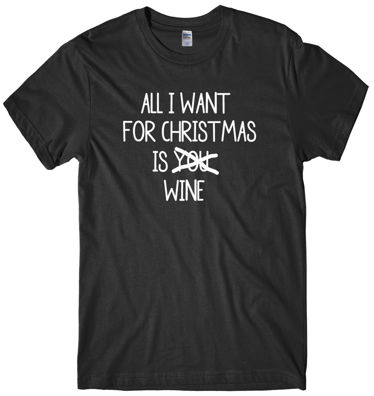 All I Want For Christmas Is Wine Mens Unisex Christmas T-Shirt