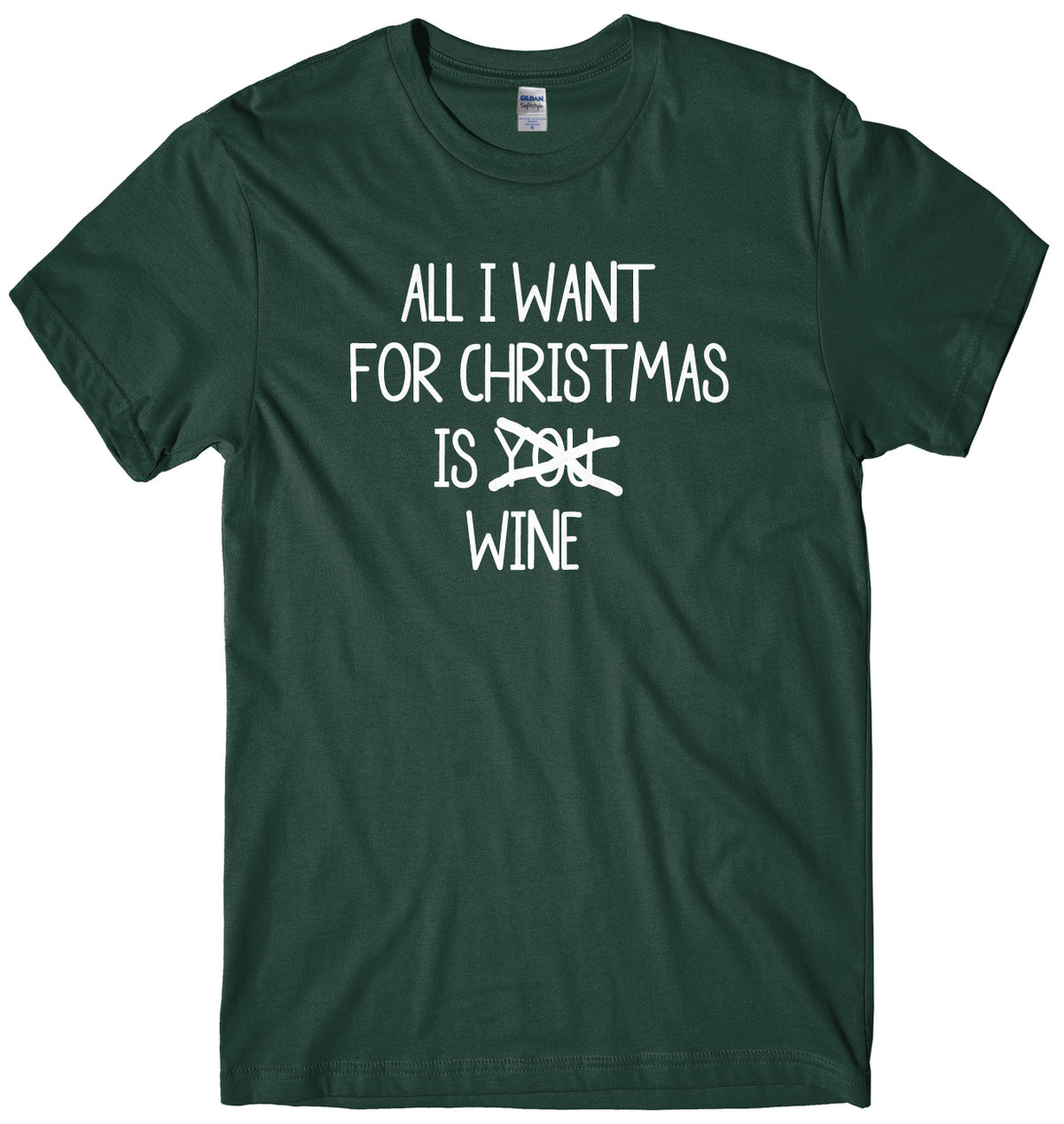 All I Want For Christmas Is Wine Mens Unisex Christmas T-Shirt