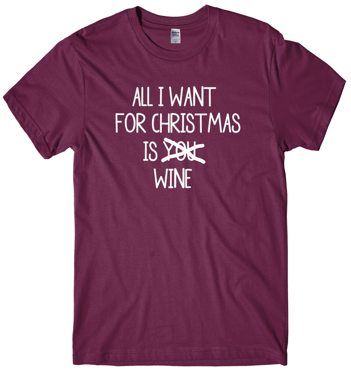 All I Want For Christmas Is Wine Mens Unisex Christmas T-Shirt