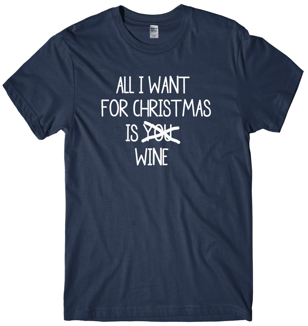 All I Want For Christmas Is Wine Mens Unisex Christmas T-Shirt