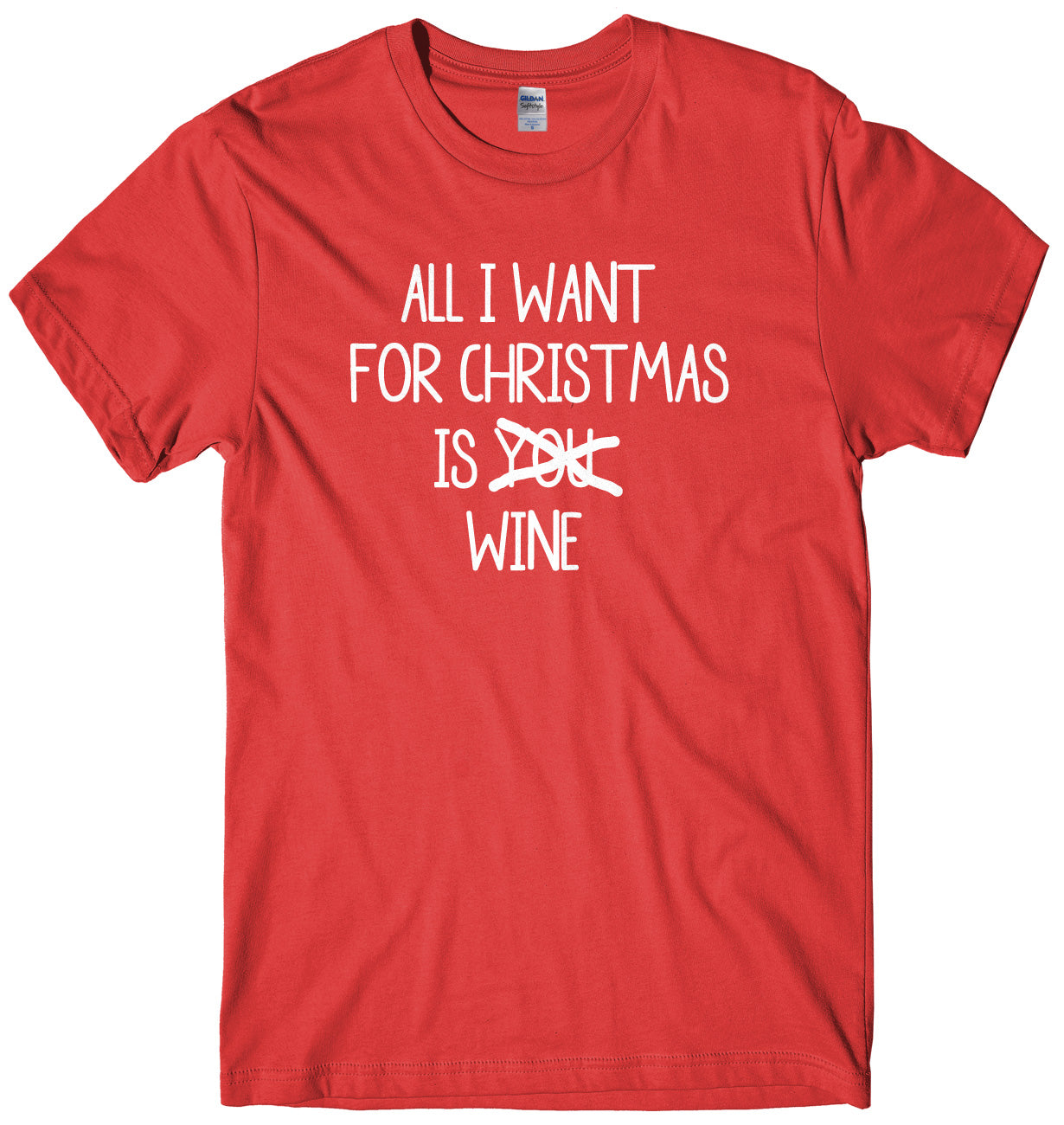 All I Want For Christmas Is Wine Mens Unisex Christmas T-Shirt