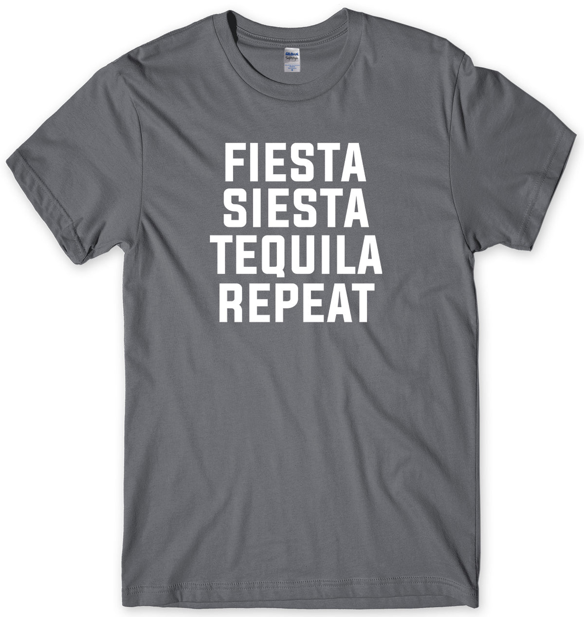FIESTA SIESTA TEQUILA REPEAT MENS FUNNY UNISEX T-SHIRT