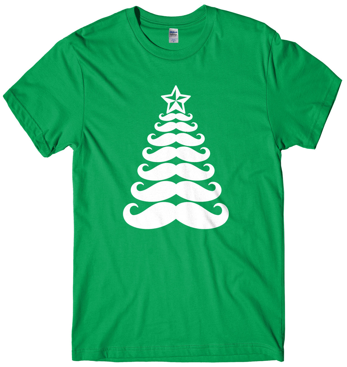 Moustache Christmas Tree Mens Unisex Christmas T-Shirt
