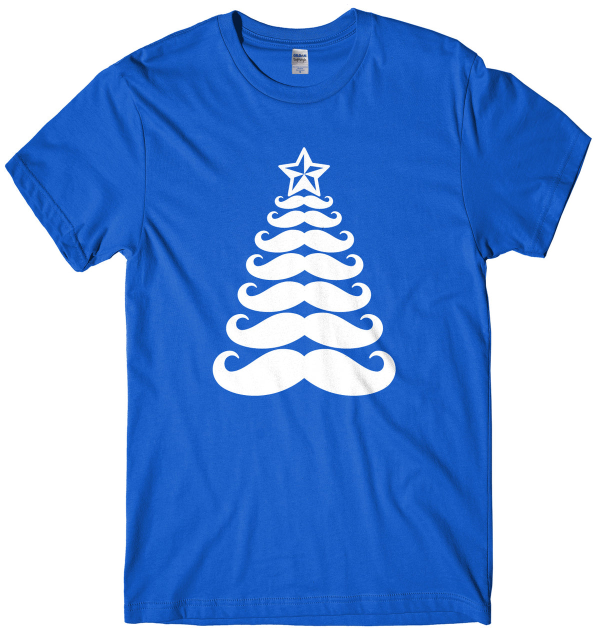Moustache Christmas Tree Mens Unisex Christmas T-Shirt
