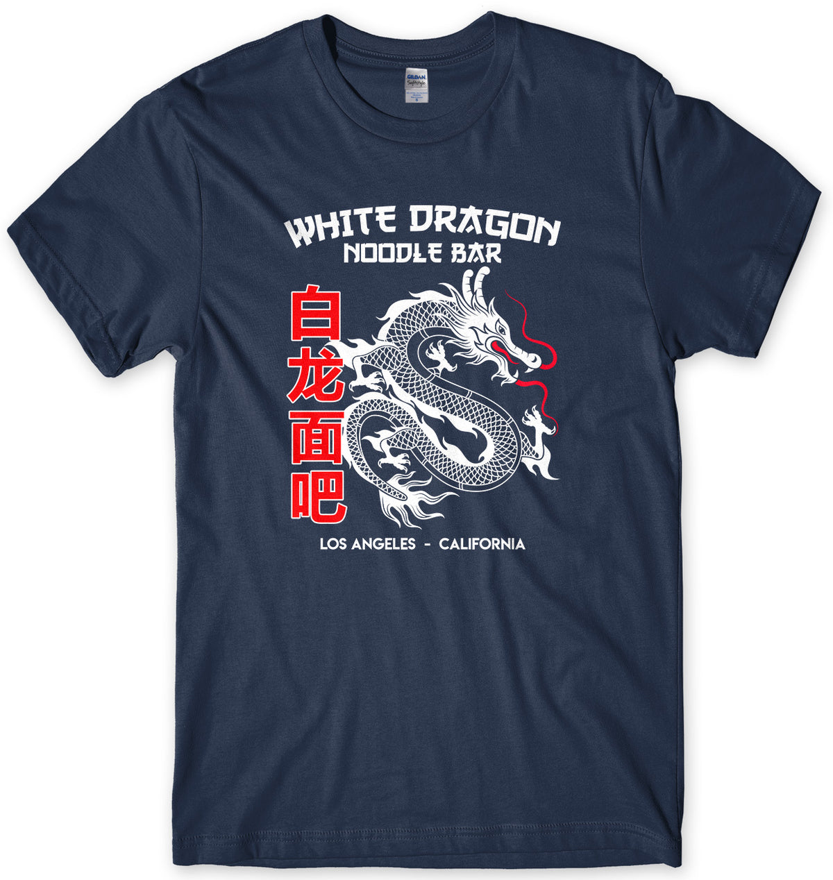 WHITE DRAGON NODDLE BAR MENS UNISEX T-SHIRT